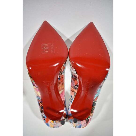 Christian Louboutin Hot Chick 100 Patent CH Xtian Black Red Blue Heel Pump 41 - Picture 11 of 11